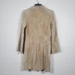 VTG Y2K Forever 21 Suede Leather Trench Jacket Coat Women’s Med Tan Beige Long