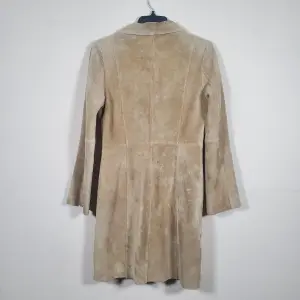 VTG Y2K Forever 21 Suede Leather Trench Jacket Coat Women’s Med Tan Beige Long