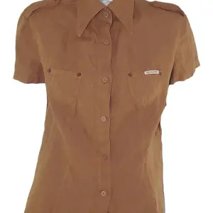 Phard Shirt Shirt Women Brown Short Sleeve Linen Made Italy It40 Eu36 S Small