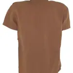 Phard Shirt Shirt Women Brown Short Sleeve Linen Made Italy It40 Eu36 S Small