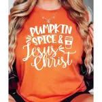 NNEDSZ Exchange PUMPKIN SPICE & Jesus Christ Graphic T-shirt - S
