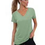 3 Pack Womens V Neck T Shirts Short Sleeve Tees Medium Blackgreenred