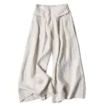 Women Summer Trousers Loose High Waist Bottom Casual Wide Leg Cotton Linen Pants