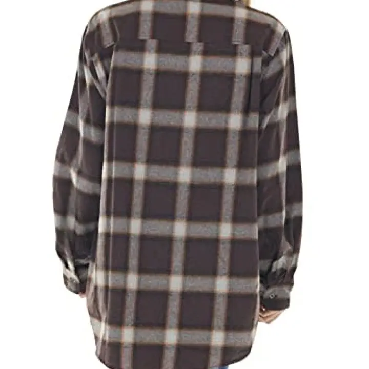 NUOREEL Women Corduroy Shirts Casual Long Sleeve Button Down Small Chocolate