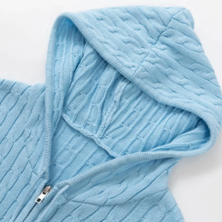 Blue Twist Pattern Hooded Jacket | Yeji – ITZY