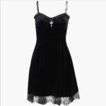 Gothcore Black Velvet Dress