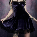Gothcore Black Velvet Dress
