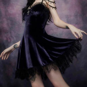 Gothcore Black Velvet Dress