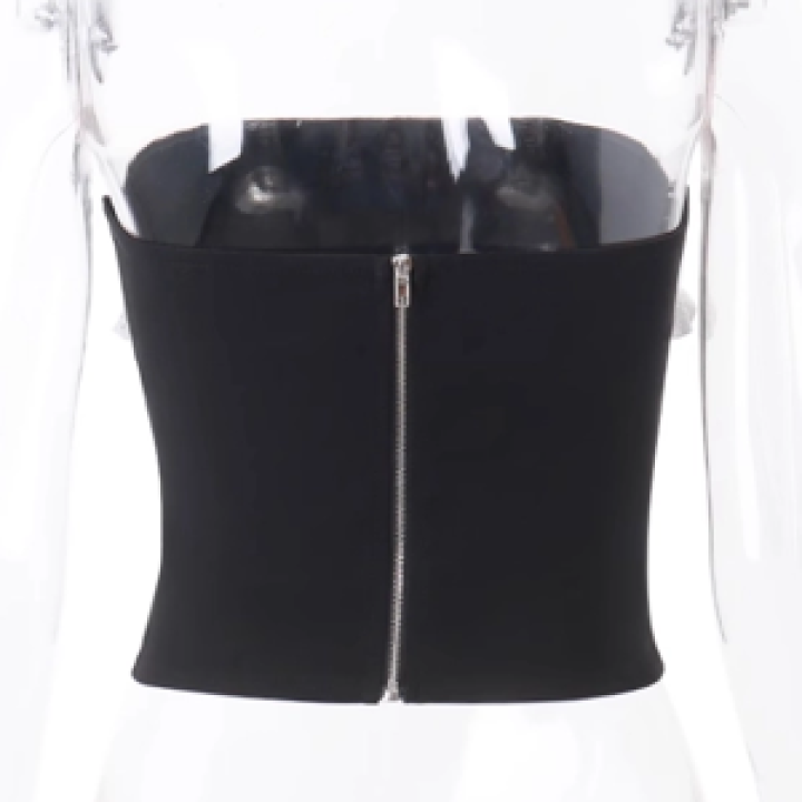 Black And White Lace Tube Top | Jennie – BlackPink