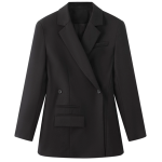 Black Single Pocket Asymmetrical Suit Blazer | Kim Sa Bi – Resident Playbook