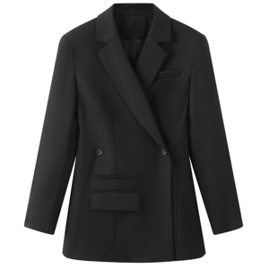 Black Single Pocket Asymmetrical Suit Blazer | Kim Sa Bi – Resident Playbook