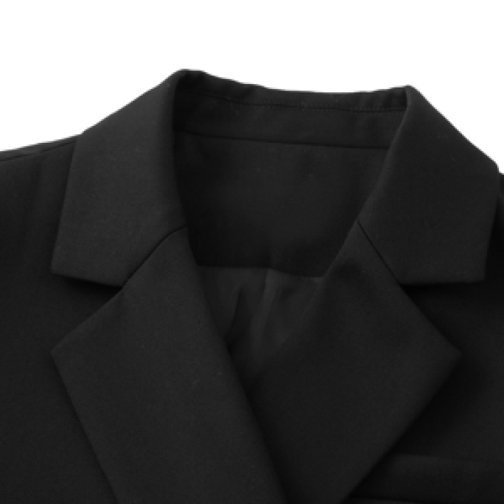 Black Single Pocket Asymmetrical Suit Blazer | Kim Sa Bi – Resident Playbook